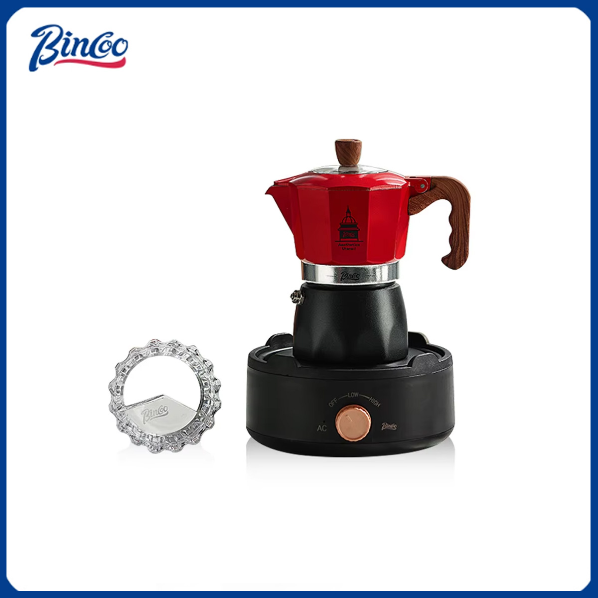 Coffee Equipment Accessories - ビンクー ダブルバルブ コーヒーモカポット エスプレッソマシン 電気ストーブ式 イタリアンコーヒー