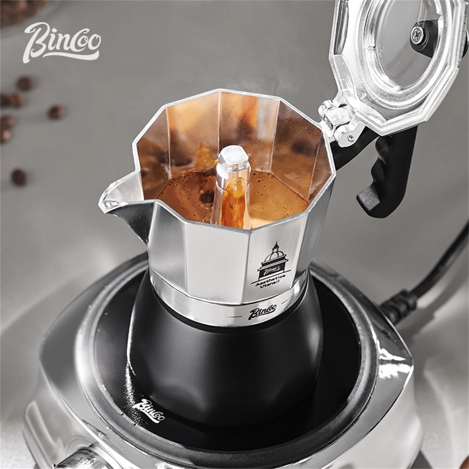 BINCOO ダブルバルブモカポット、エスプレッソ抽出コーヒ - Coffee Equipment Accessories のレビューと価格