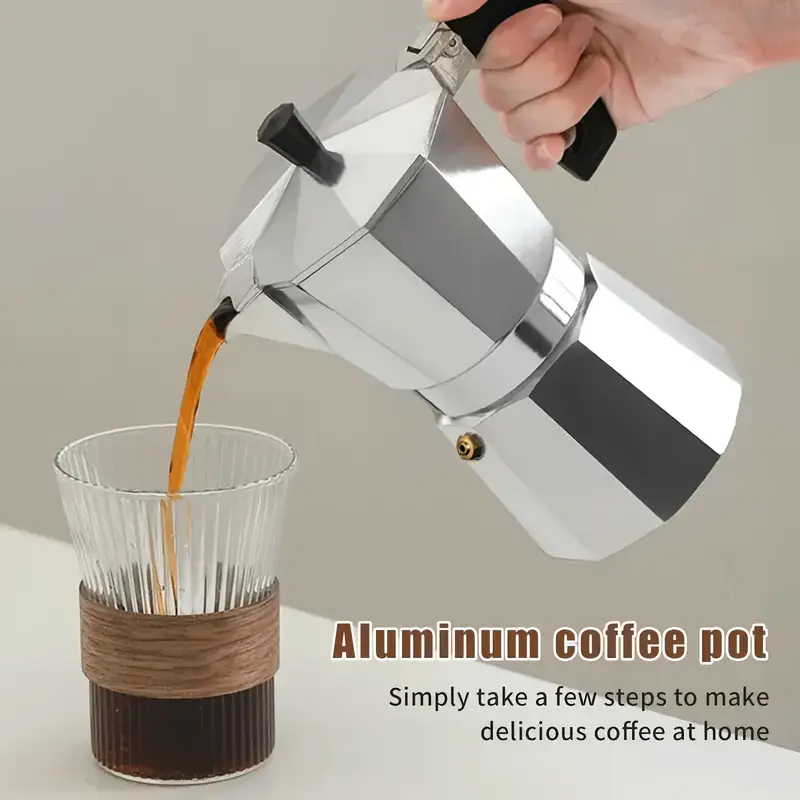 クラシックなアルミ製モカポット 50-300ML 家庭用コン - Coffee Equipment Accessories のレビューと価格