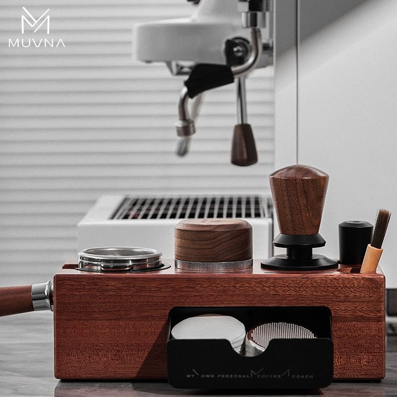 MUVNAコーヒータンパーステーション木製ポルタフィルターホ - Coffee Equipment Accessories のレビューと価格