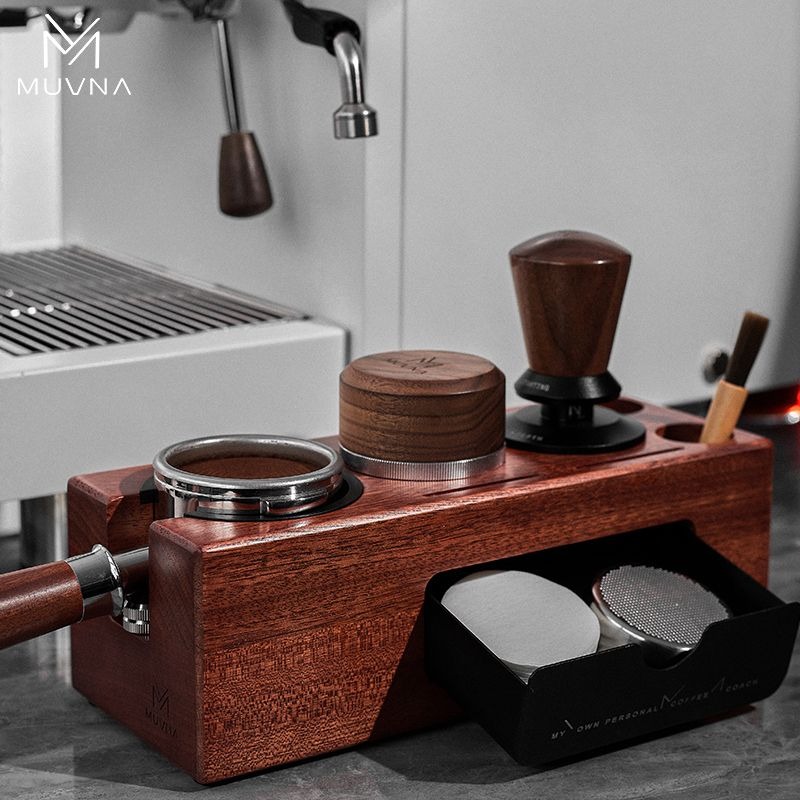 MUVNAコーヒータンパーステーション木製ポルタフィルターホ - Coffee Equipment Accessories のレビューと価格