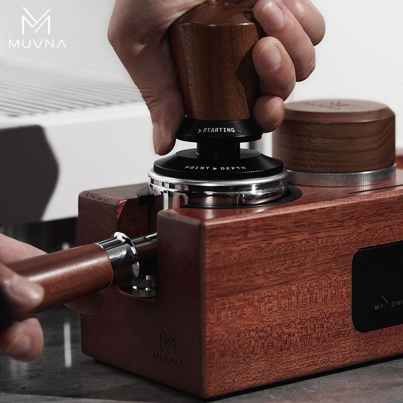 MUVNAコーヒータンパーステーション木製ポルタフィルターホ - Coffee Equipment Accessories のレビューと価格